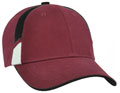 FRONT VIEW OF BASEBALL CAP MAROON/BLACK/WHITE